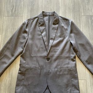 Kenneth Cole Reaction Gray Suit Sports Coat Blazer Jacket Sz 40 L Worn Once